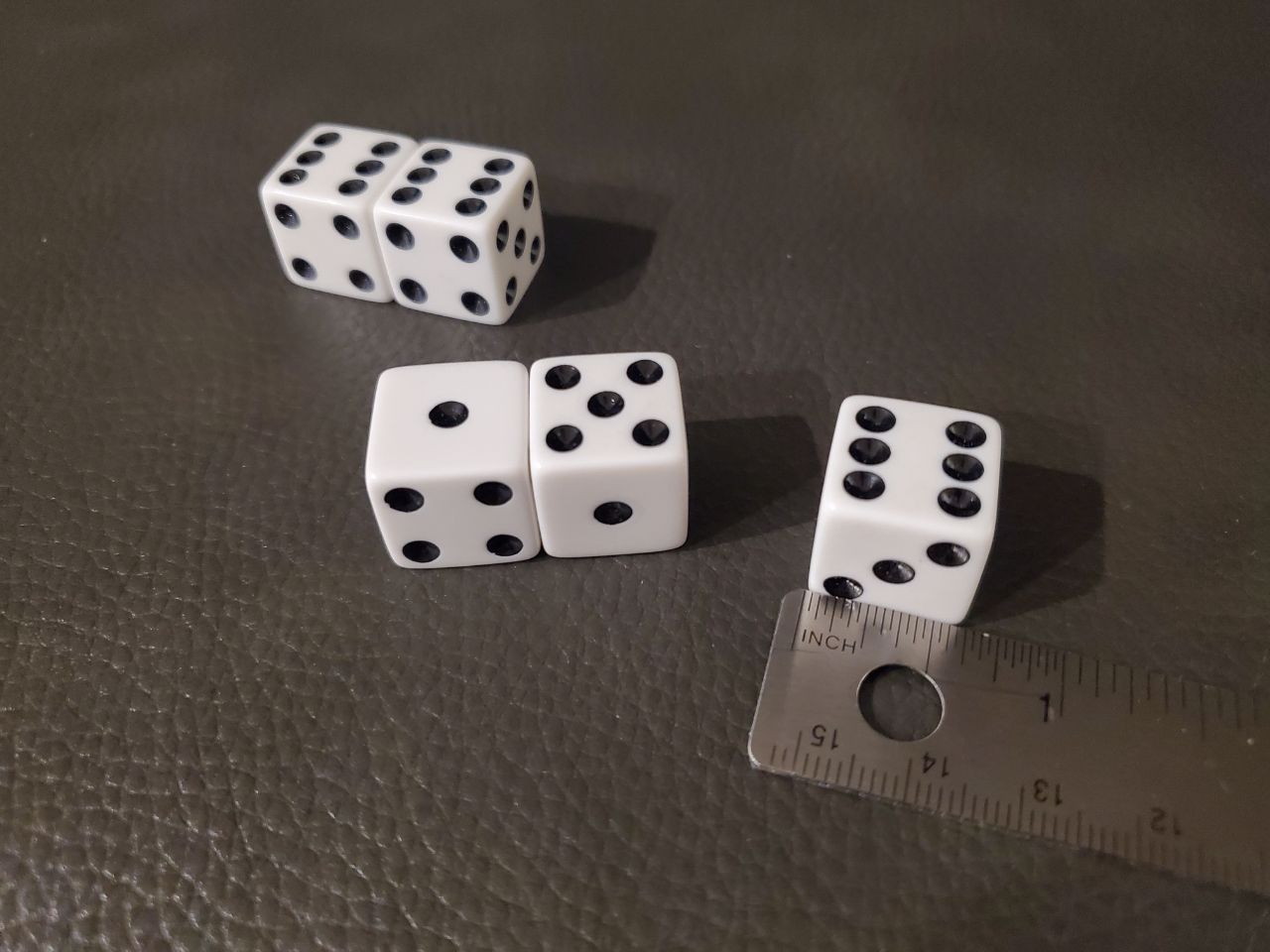 Loaded DECK or TREYBALL Drug Store Dice 16mm (Includes 3 weighted dice and 2 matching regular dice)