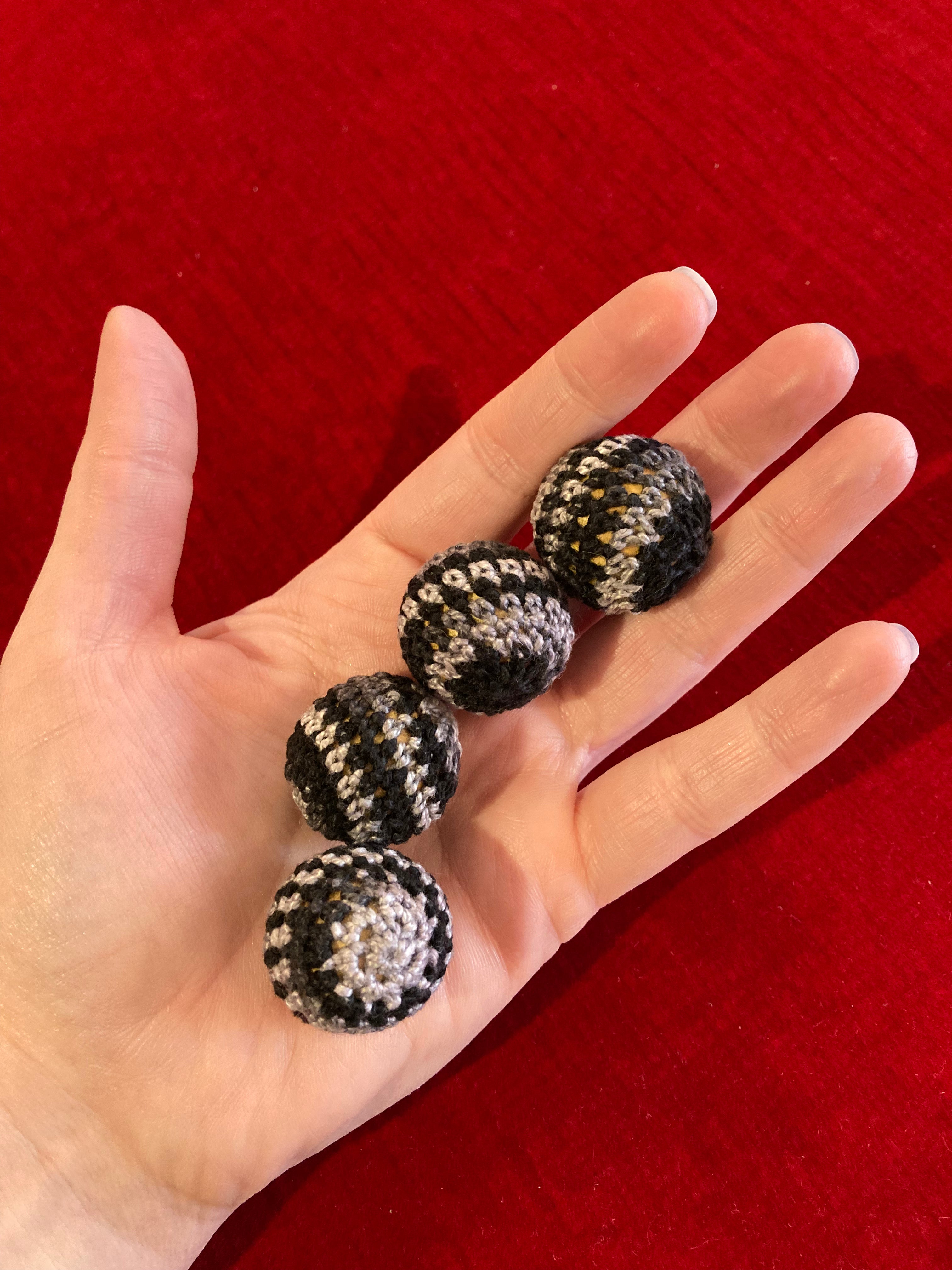 Handmade Crochet Balls (Black and Gray)