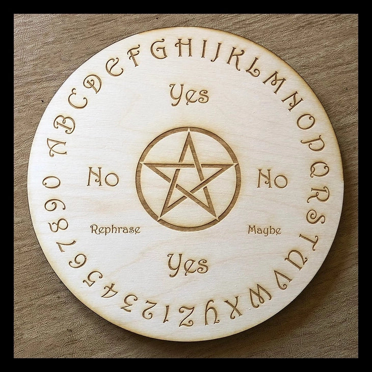 Wood Engraved Ouija Pendulum Board #1