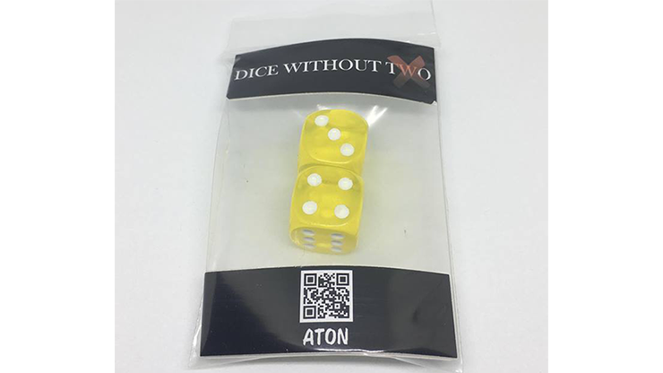 Dice Without Two CLEAR YELLOW (2 Dice Set) by Nahuel Olivera Magic and Aton Games - Trick