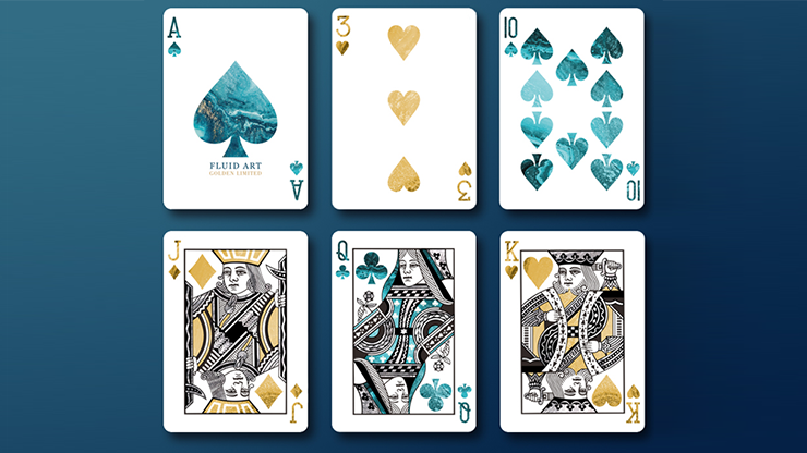 Fluid Art Blue (Luxury Edition) Playing Cards