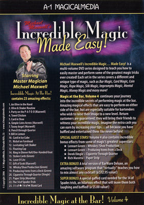 Incredible Magic At The Bar - Volume 4 by Michael Maxwell - DVD