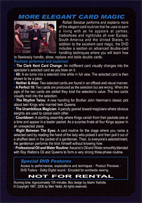 More Elegant Card Magic by Rafael Benatar - DVD