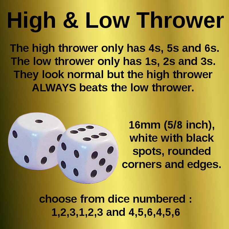(Set of 2 Dice  (one low 1-3 one high 4-6)