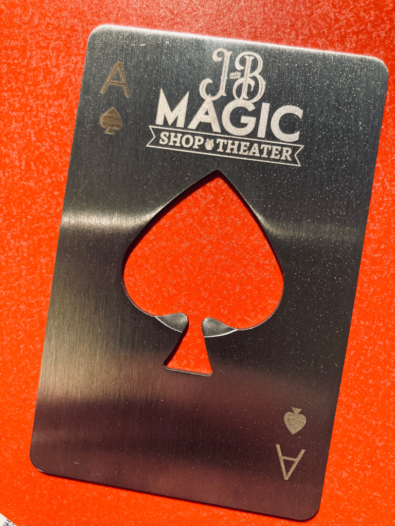 J&B Magic Shop Ace Of Spades Credit Card Bottle Opener