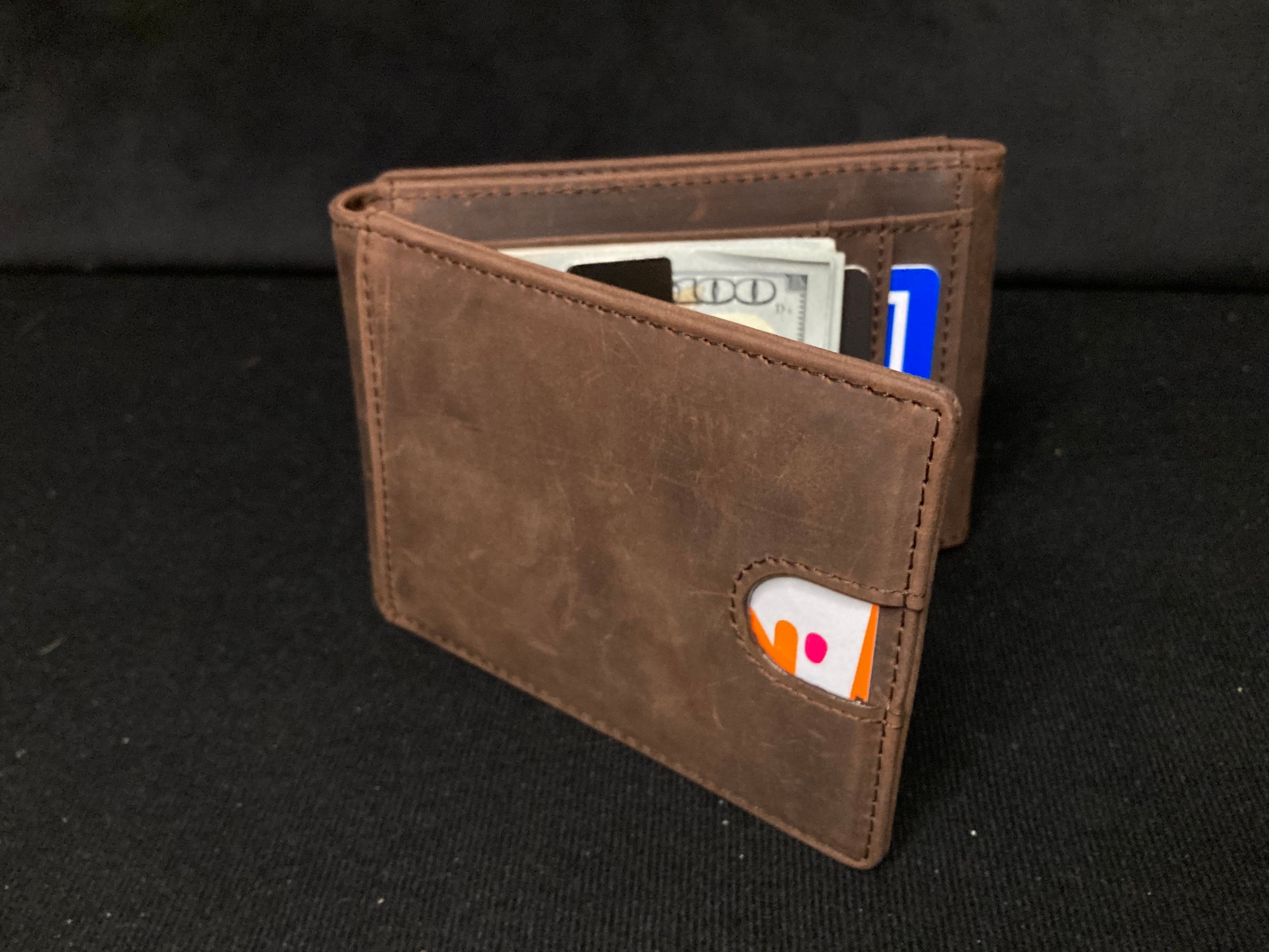 FPS Zeta Wallet Crazy Horse Brown  (Gimmicks and Online Instructions) by Magic Firm Brent Braun