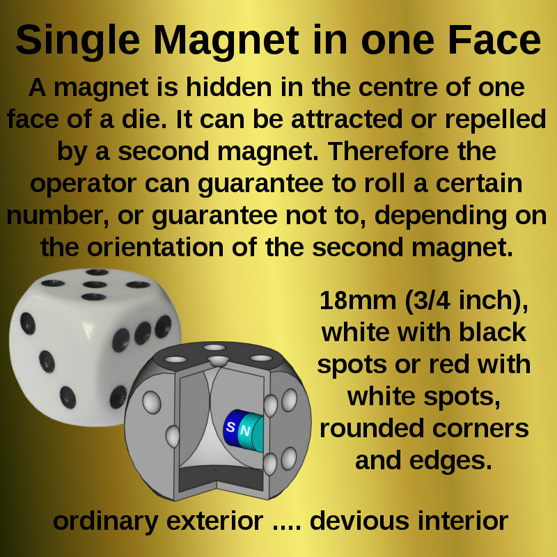 Magnet in Face Dice Full set (6 Dice 1-6 rollers)
