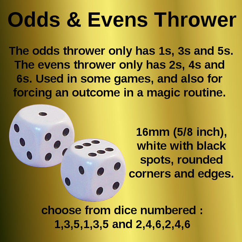 Odds and Evens Thrower (Set of 2 one Odd Roller one Even Roller)