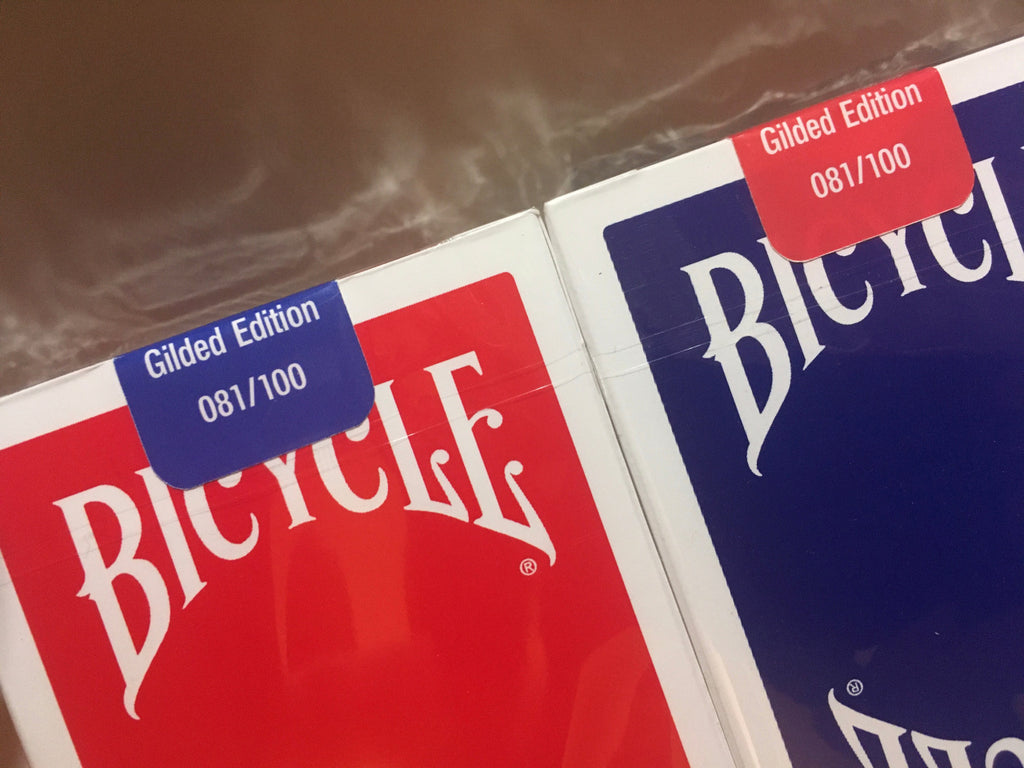 Bicycle Insignia Back - Limited Edition Gilded Edge - Red/Blue Set